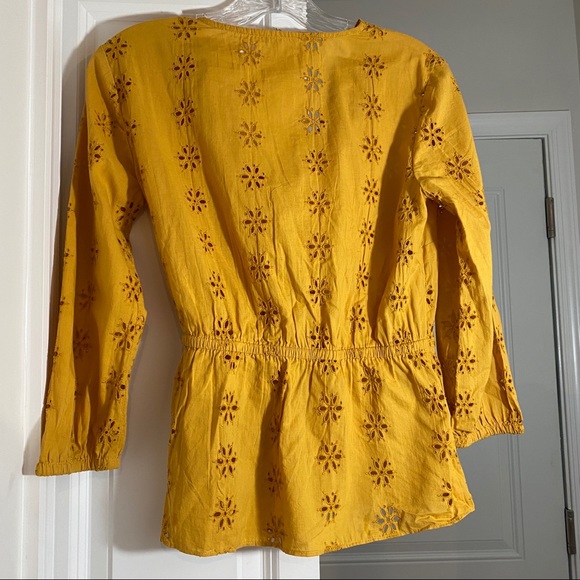 Madewell Scalloped Eyelet Wrap Top - Picture 8 of 10